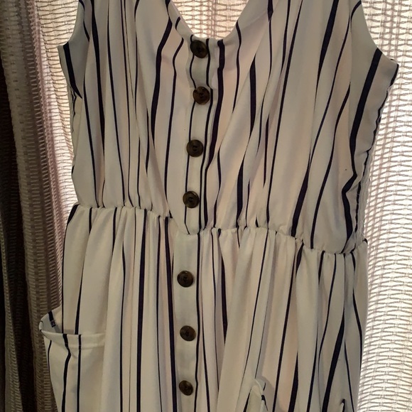 Angashion Women's Dress Spaghetti Strap Faux Button Down Swing Midi Dress xxl - Picture 3 of 5